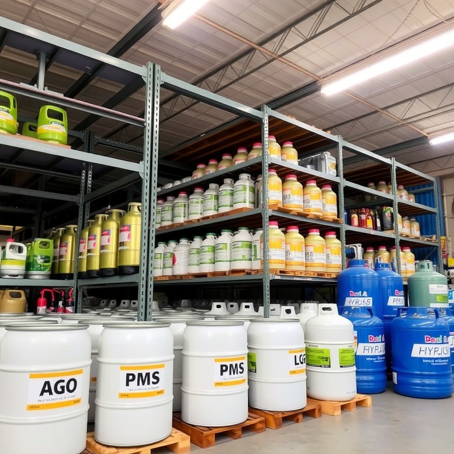 Home flux schnell a clean warehouse showing labeled drums ago pms l 1